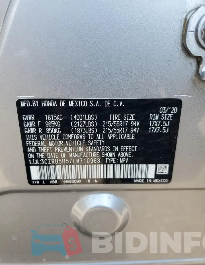 3CZRU5H57LM710968 Photo# 13