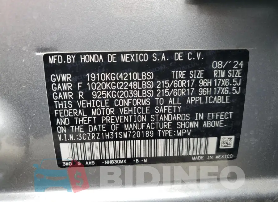 3CZRZ1H31SM720189 Photo# 13