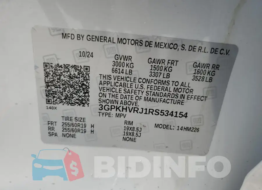 3GPKHVRJ1RS534154 Photo# 13