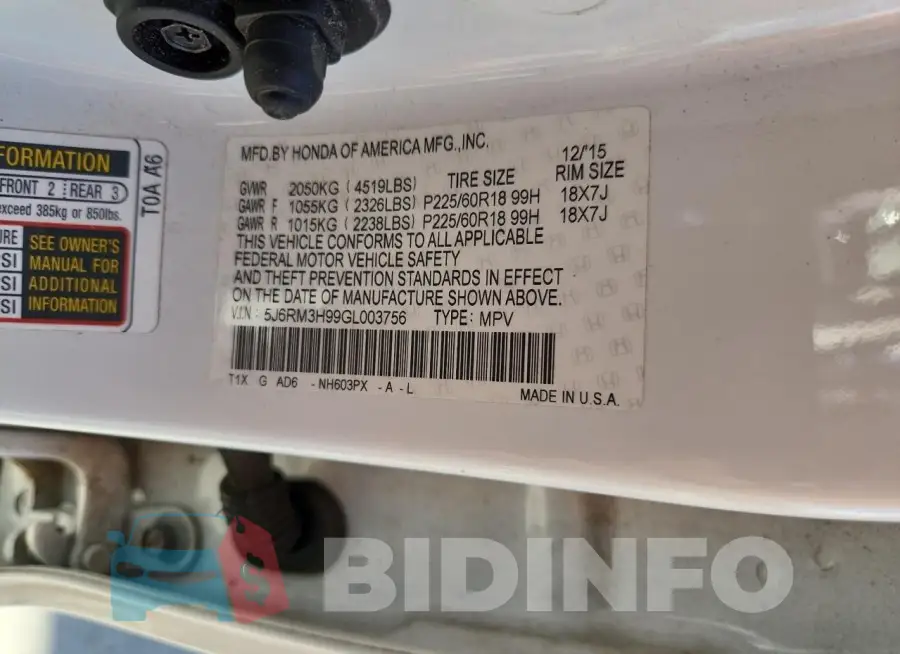 5J6RM3H99GL003756 Photo# 14