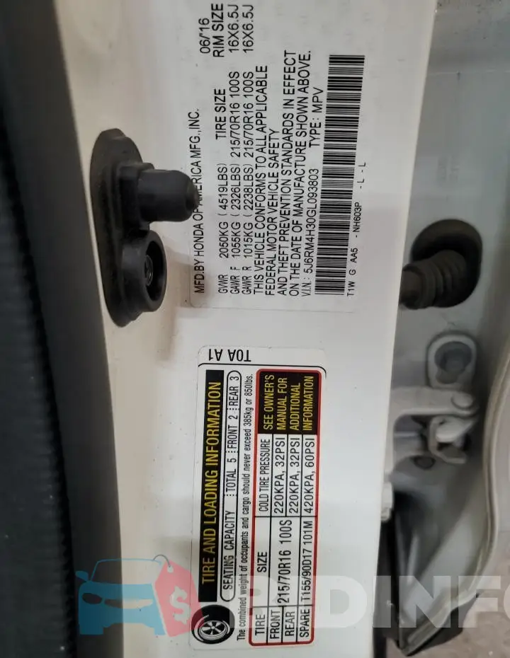 5J6RM4H30GL093803 Photo# 13