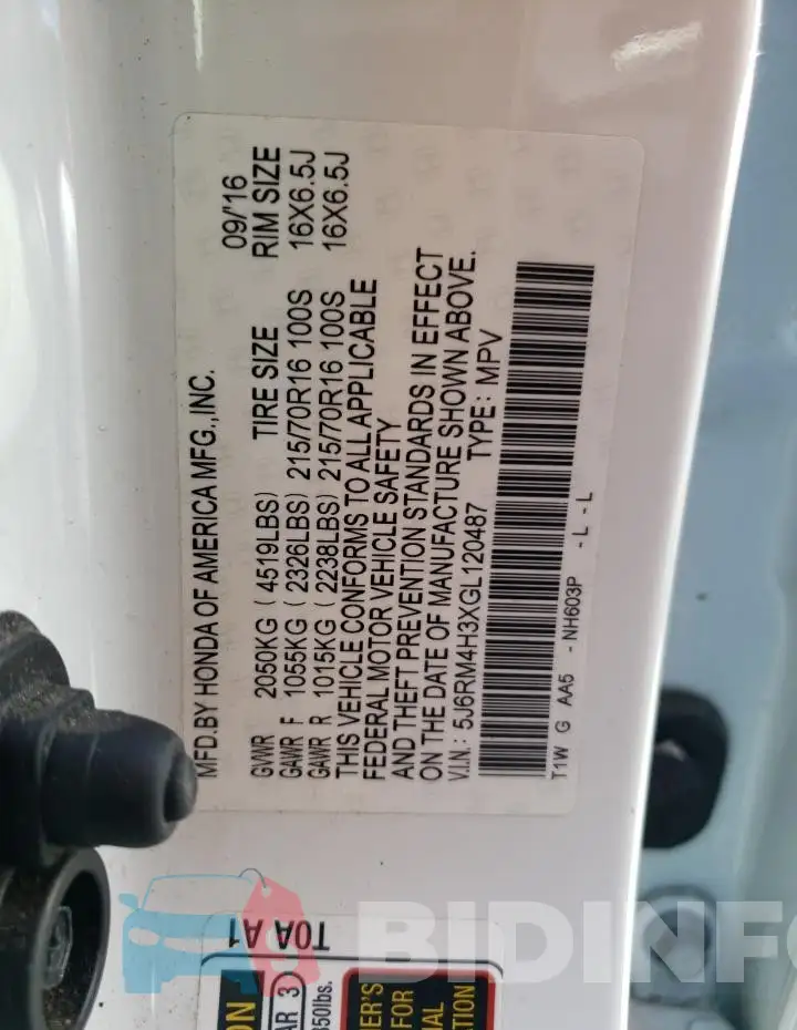 5J6RM4H3XGL120487 Photo# 13