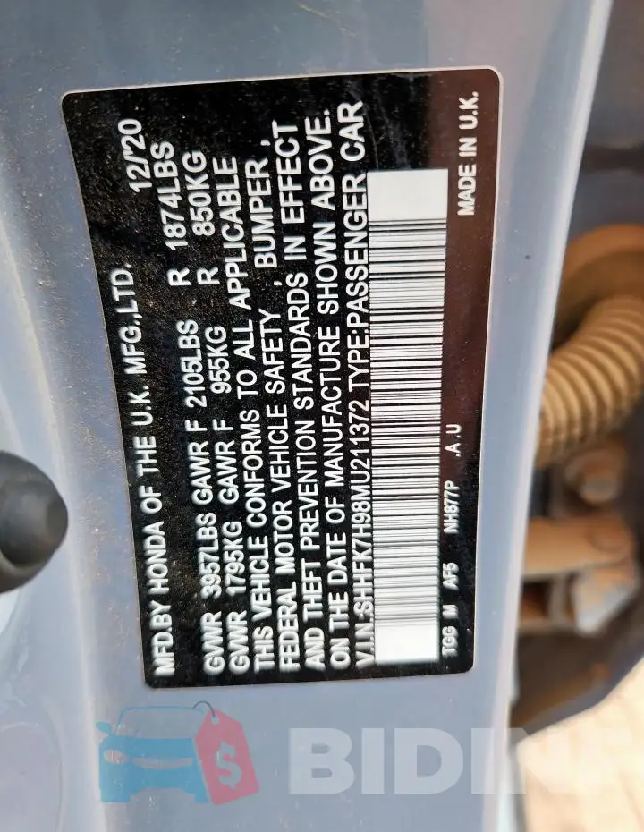 SHHFK7H98MU211372 Photo# 12