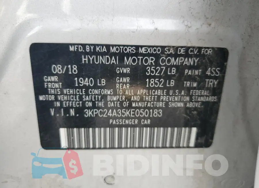 3KPC24A35KE050183 Photo# 12
