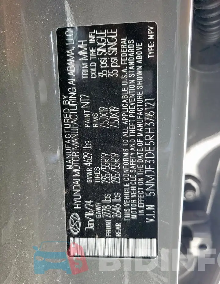 5NMJF3DE5RH376121 Photo# 13