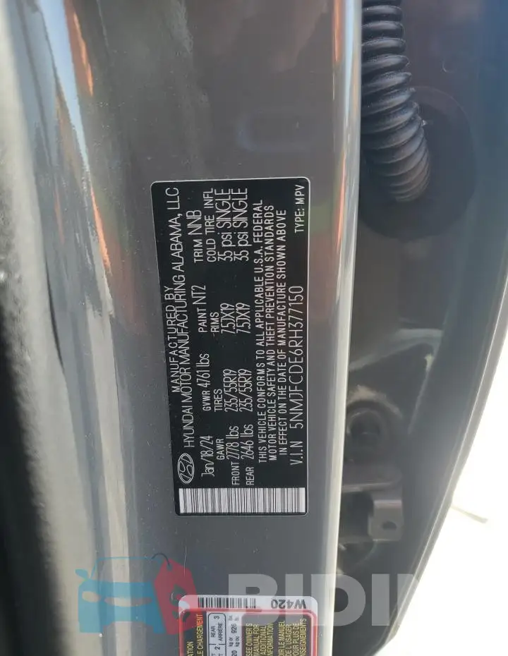 5NMJFCDE6RH377150 Photo# 13