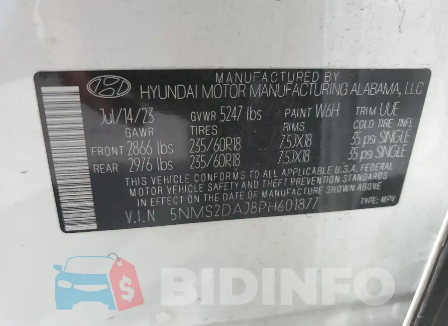 5NMS2DAJ8PH601877 Photo# 13