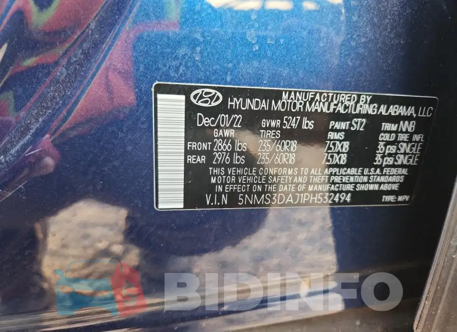 5NMS3DAJ1PH532494 Photo# 13