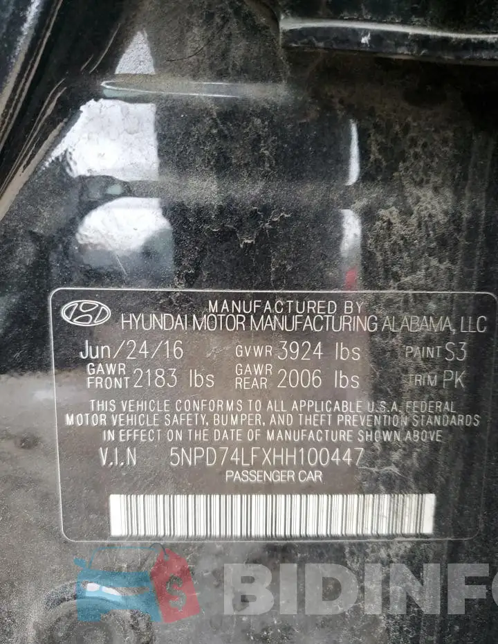 5NPD74LFXHH100447 Photo# 12