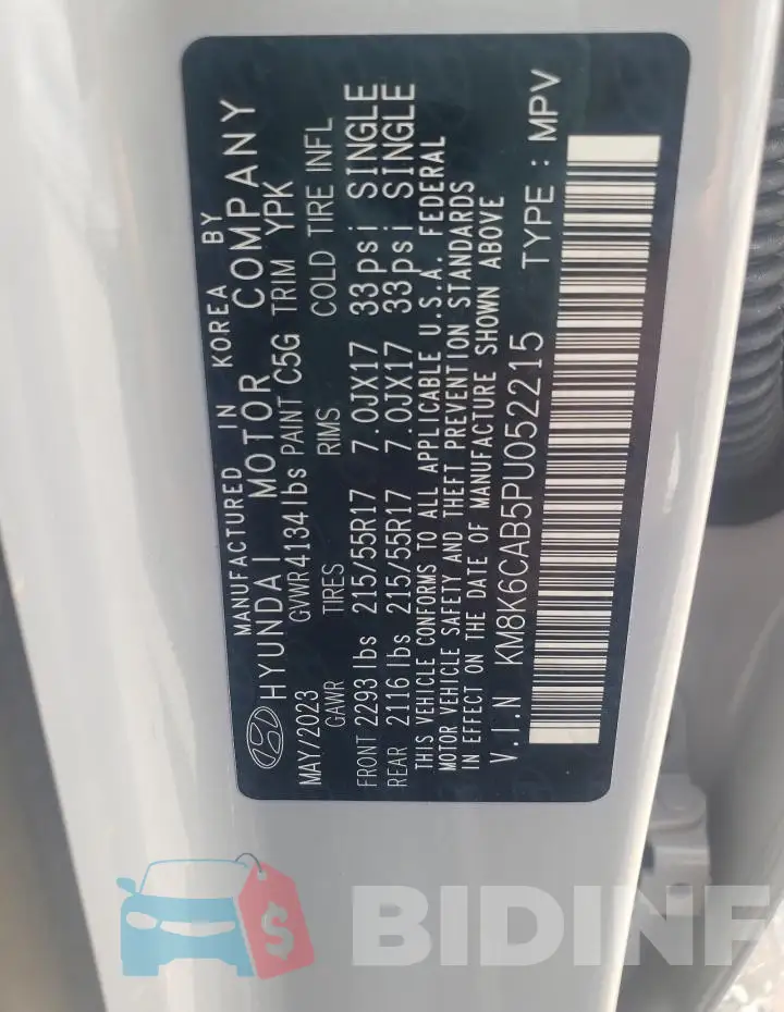 KM8K6CAB5PU052215 Photo# 13