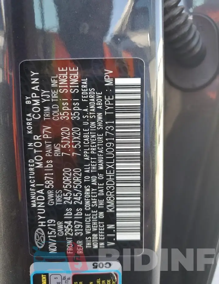 KM8R3DHEXLU091731 Photo# 13