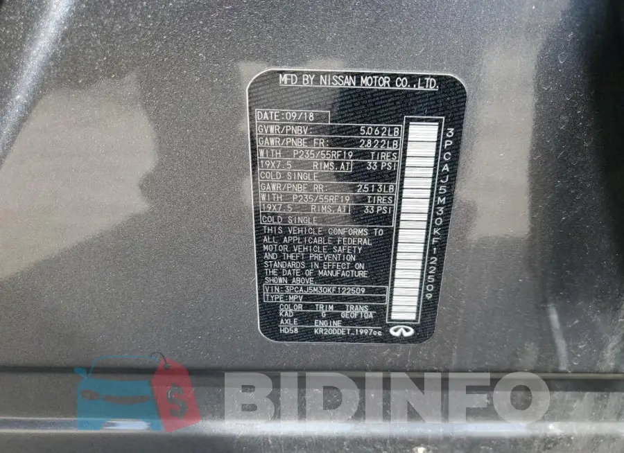 3PCAJ5M30KF122509 Photo# 13