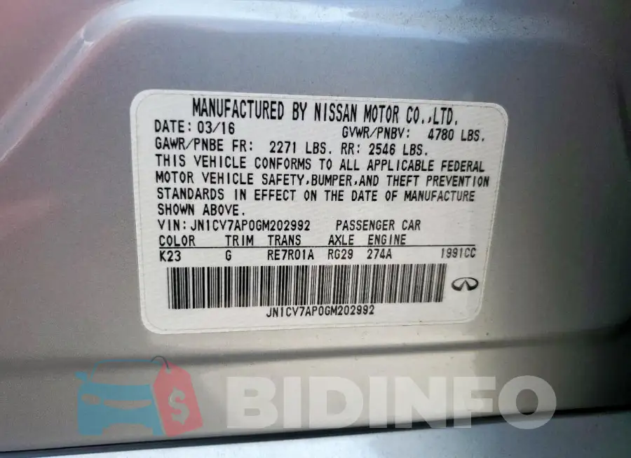 JN1CV7AP0GM202992 Photo# 12