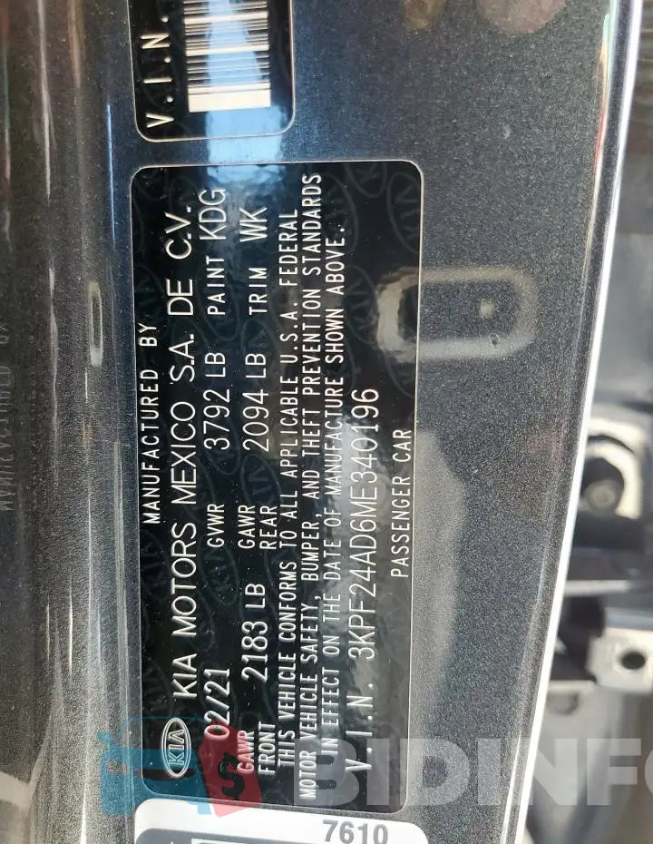 3KPF24AD6ME340196 Photo# 12