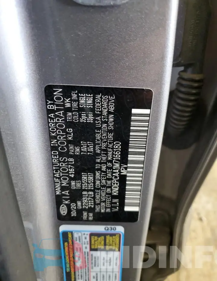 KNDEPCAA1M7166180 Photo# 14