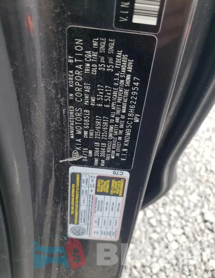 KNDMB5C18H6229547 Photo# 13