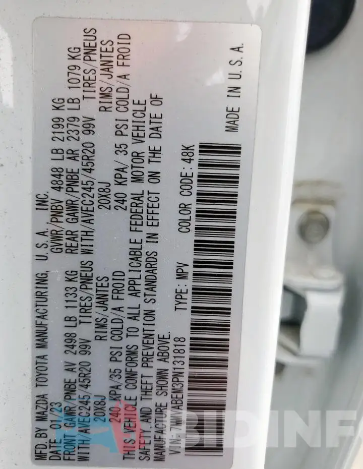 7MMVABEM3PN131818 Photo# 13