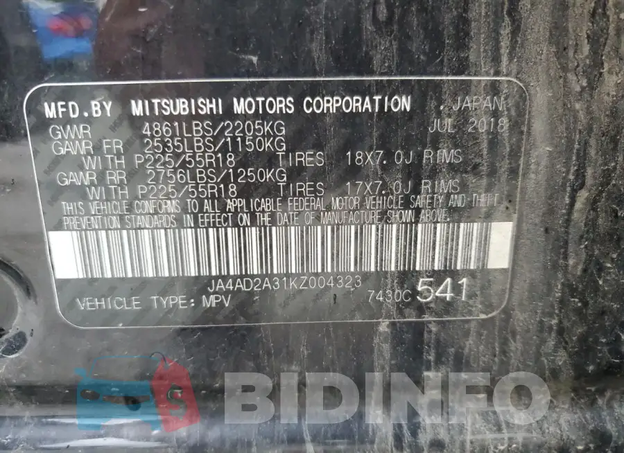 JA4AD2A31KZ004323 Photo# 13