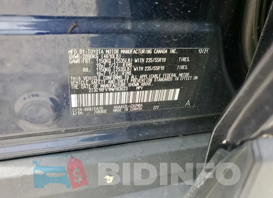 2T3C1RFV1MW183623 Photo# 13
