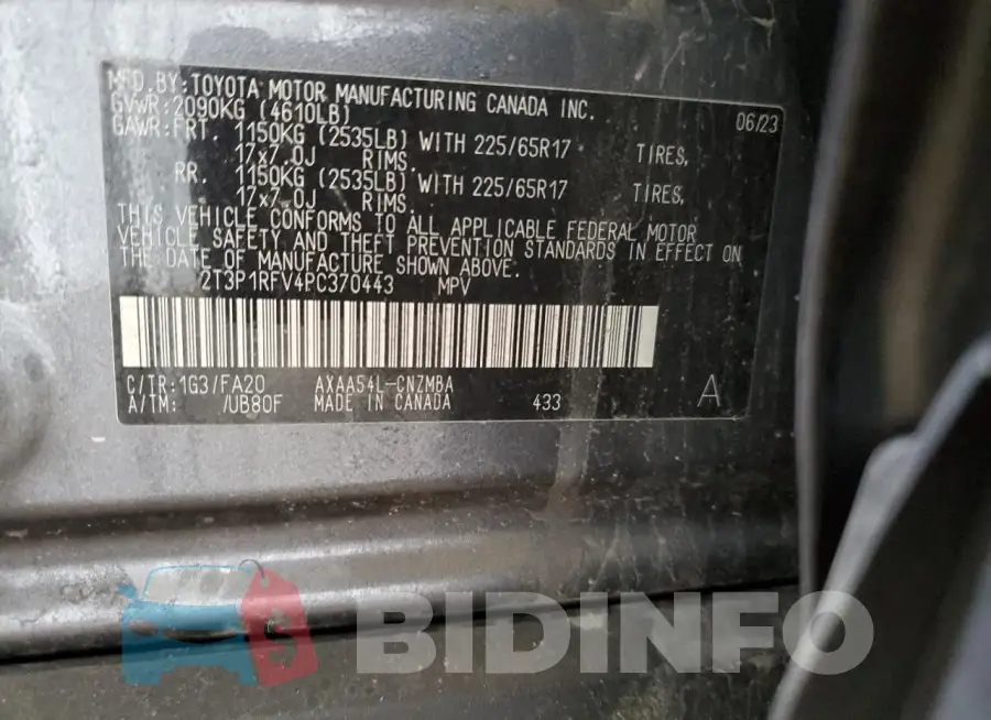 2T3P1RFV4PC370443 Photo# 13
