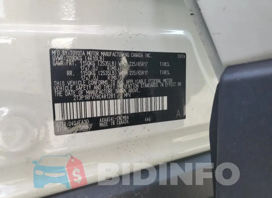 2T3P1RFV7RC481281 Photo# 13