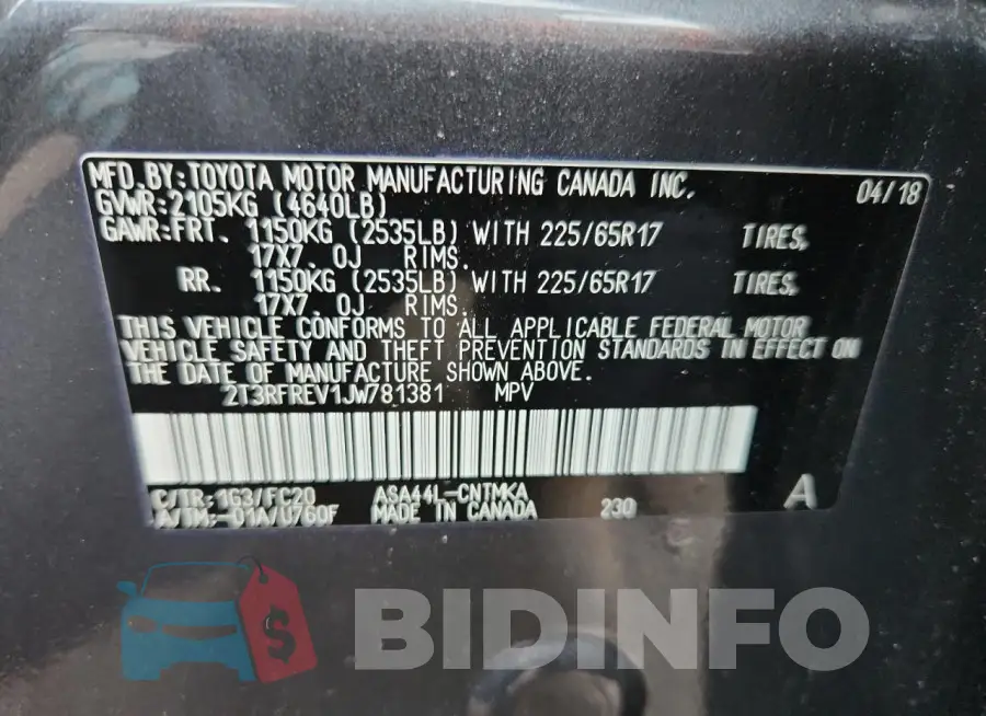2T3RFREV1JW781381 Photo# 13
