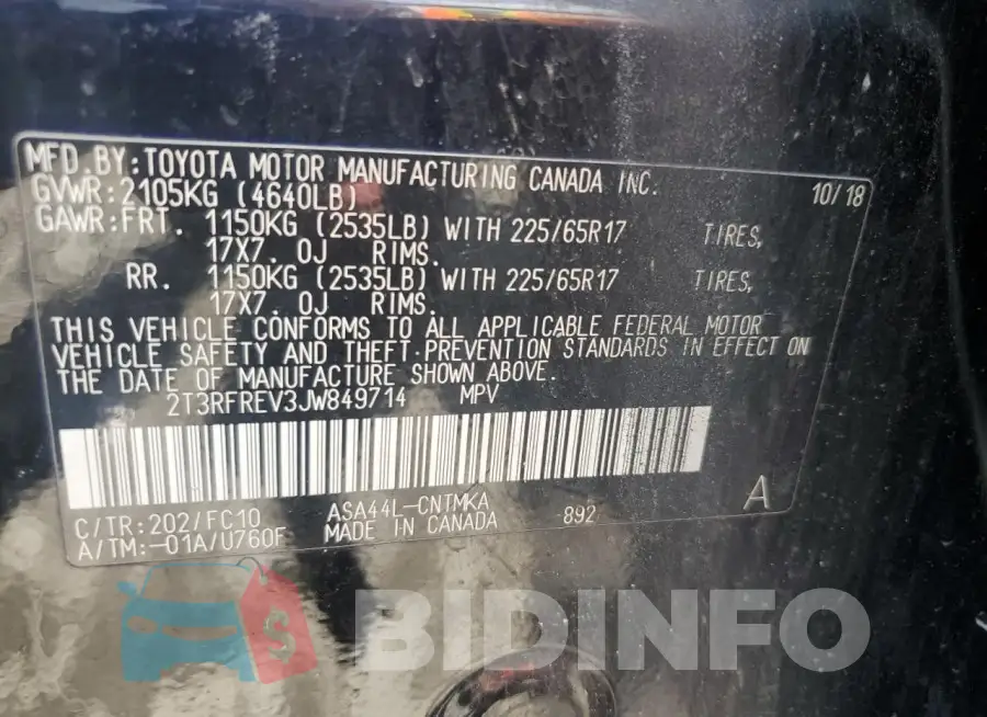2T3RFREV3JW849714 Photo# 13