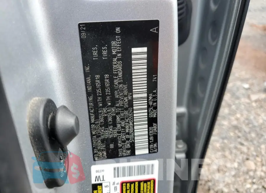 5TDGZRBH9MS559240 Photo# 13