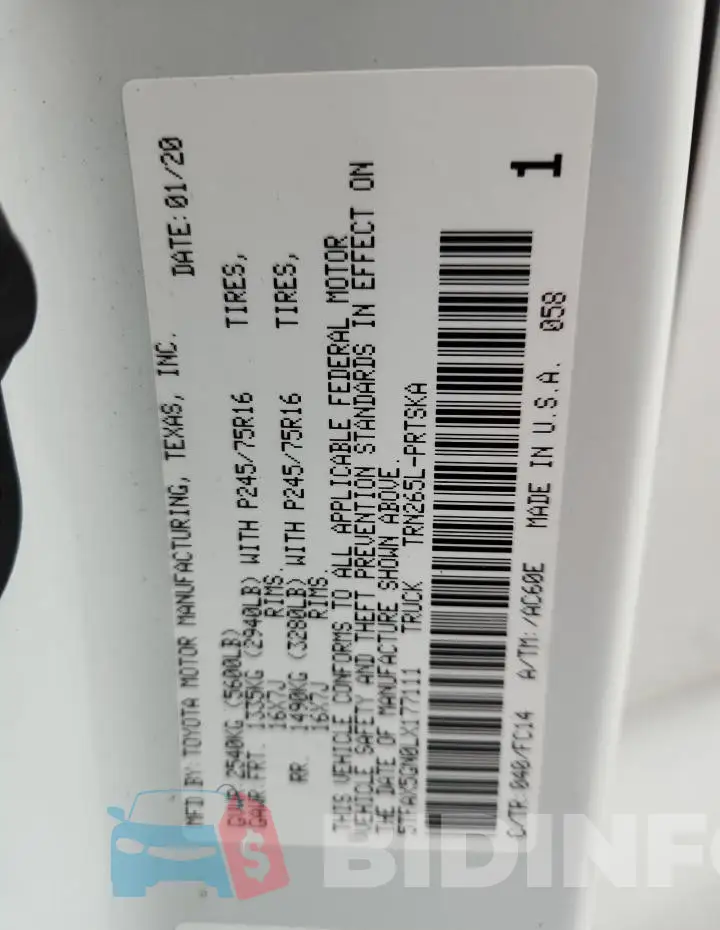 5TFAX5GN0LX177111 Photo# 12
