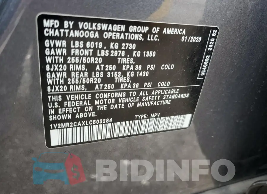 1V2MR2CAXLC503284 Photo# 14