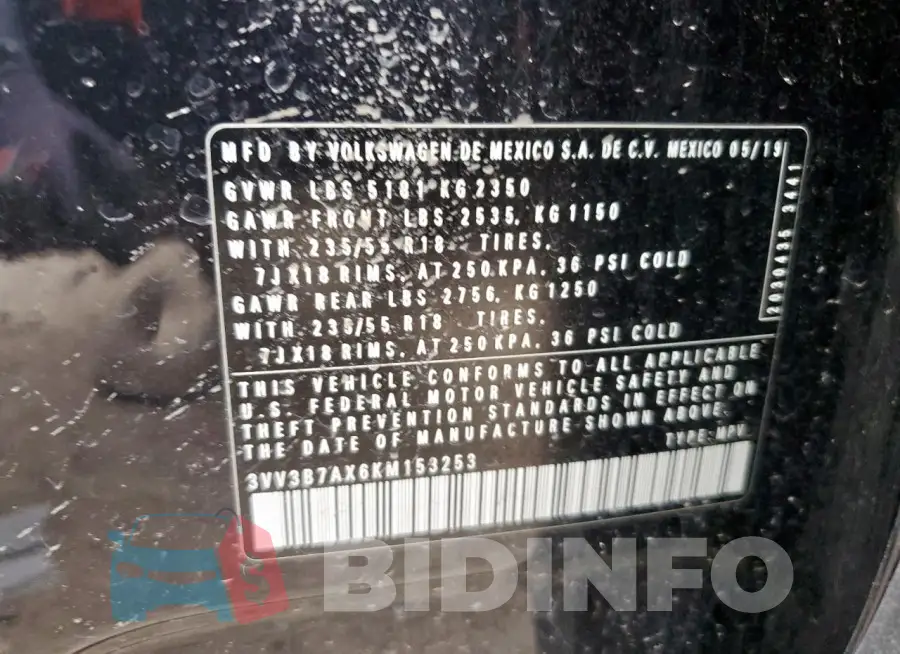3VV3B7AX6KM153253 Photo# 12