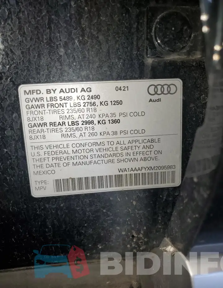 WA1AAAFYXM2095983 Photo# 14