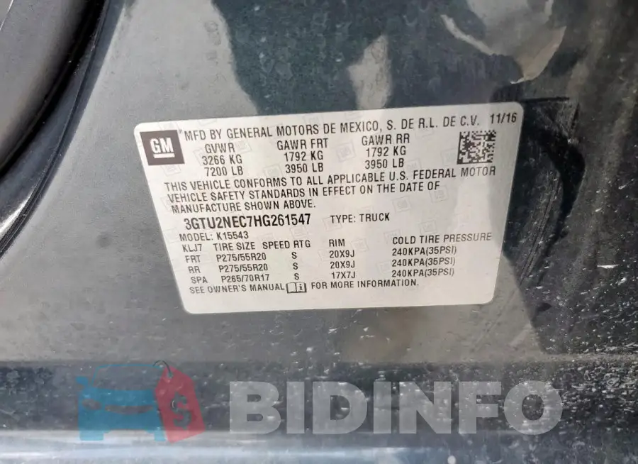 3GTU2NEC7HG261547 Photo# 12