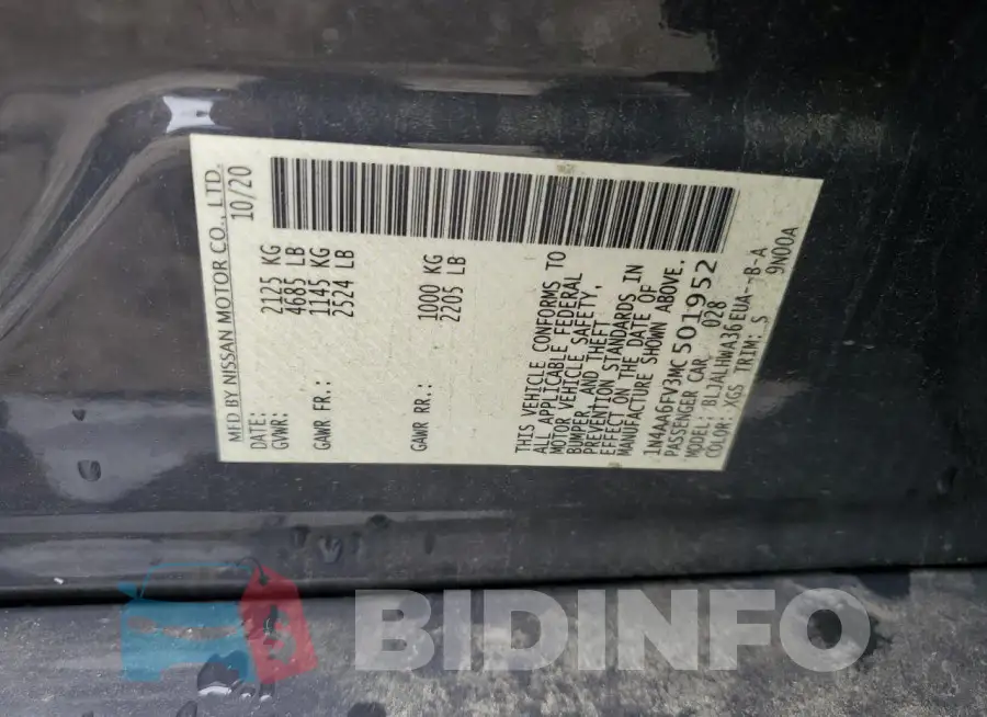 1N4AA6FV3MC501952 Photo# 13