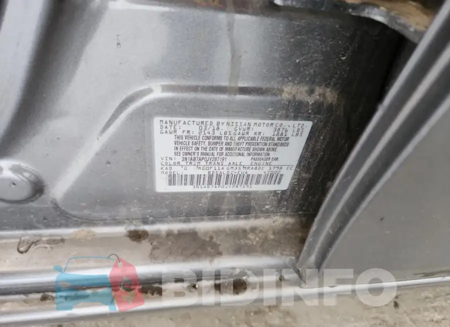 3N1AB7AP0JY287191 Photo# 12