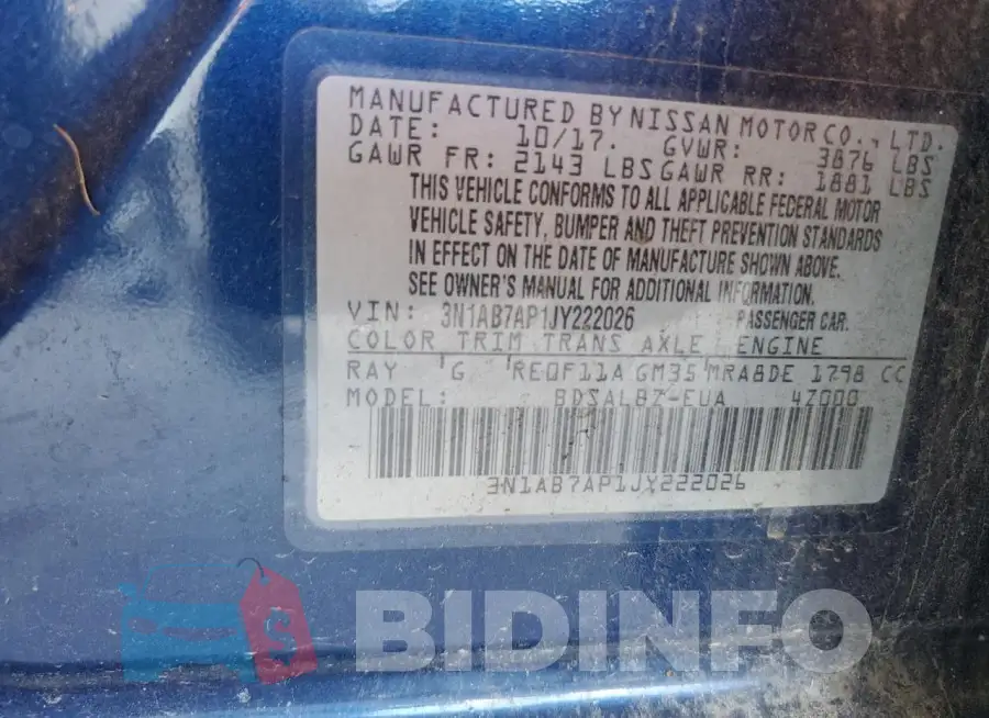3N1AB7AP1JY222026 Photo# 12