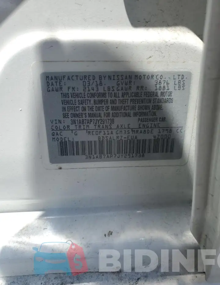 3N1AB7AP7JY291738 Photo# 12