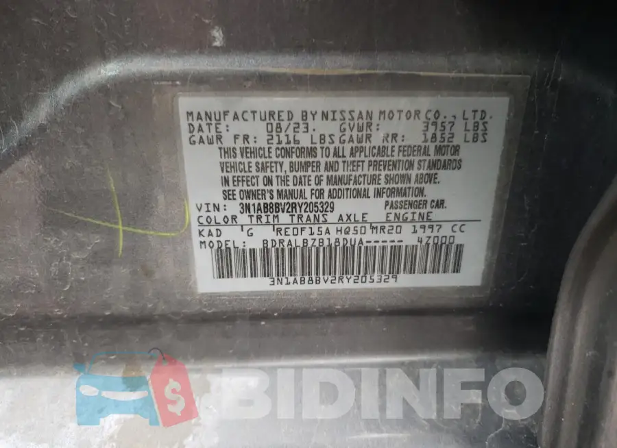 3N1AB8BV2RY205329 Photo# 12