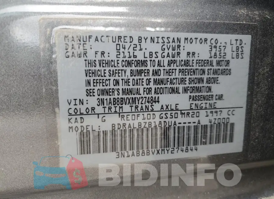 3N1AB8BVXMY274844 Photo# 12