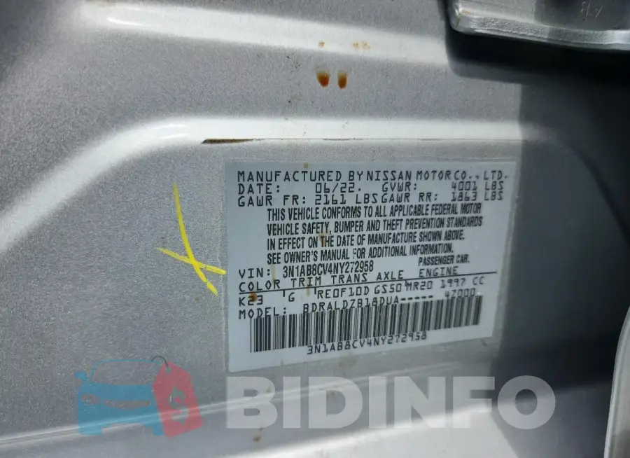 3N1AB8CV4NY272958 Photo# 12