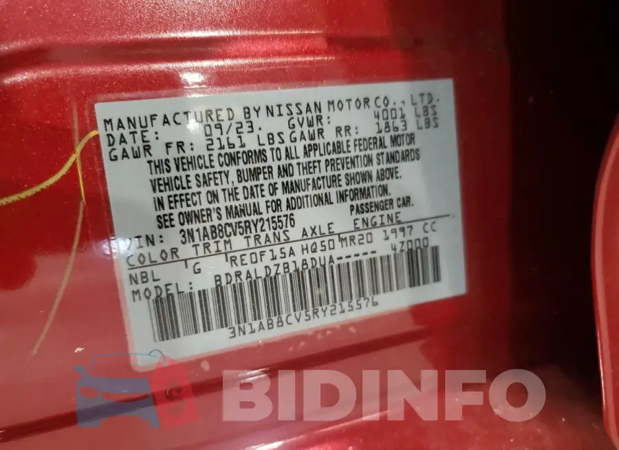 3N1AB8CV5RY215576 Photo# 12