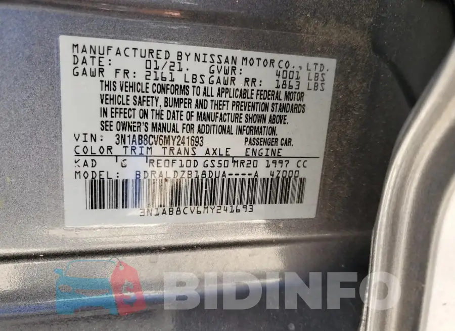 3N1AB8CV6MY241693 Photo# 12
