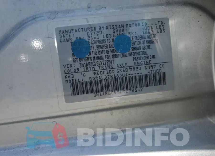 3N1AB8CV9LY272547 Photo# 13
