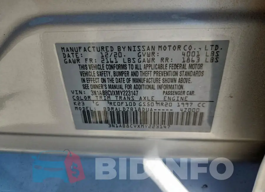 3N1AB8CVXMY223147 Photo# 12