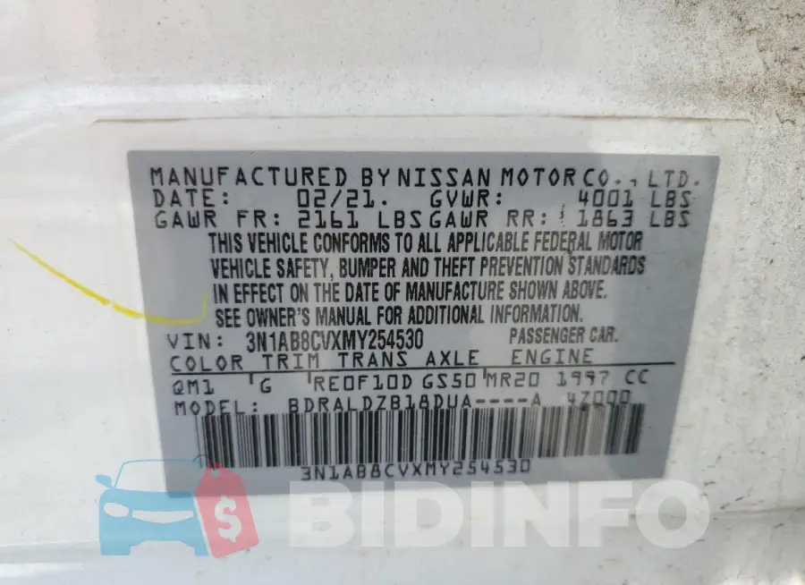 3N1AB8CVXMY254530 Photo# 12