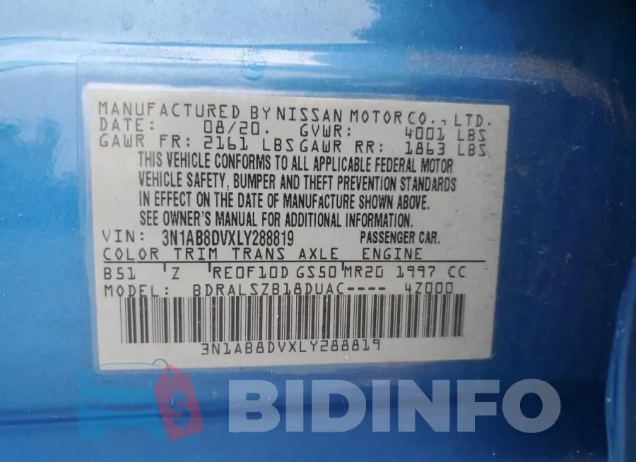 3N1AB8DVXLY288819 Photo# 12
