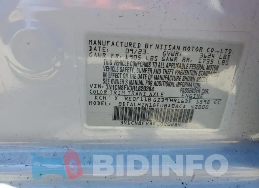 3N1CN8FV3RL820284 Photo# 12