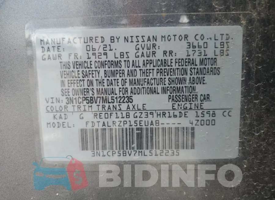 3N1CP5BV7ML512235 Photo# 12