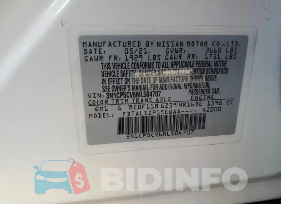 3N1CP5CV6ML504707 Photo# 12