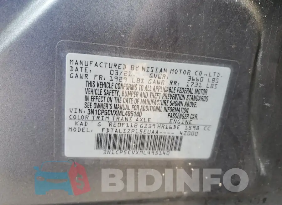 3N1CP5CVXML495140 Photo# 12